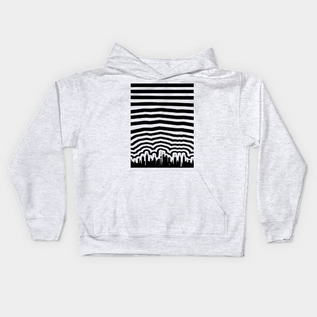 Skylines and Skyscrapers (black print) Kids Hoodie by Aine Creative Designs